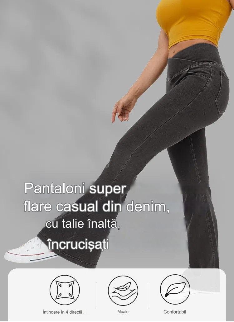 Tilde-Caron™ - Pantalon Jean Évasé Taille Haute