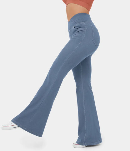 Tilde-Caron™ - Pantalon Jean Évasé Taille Haute