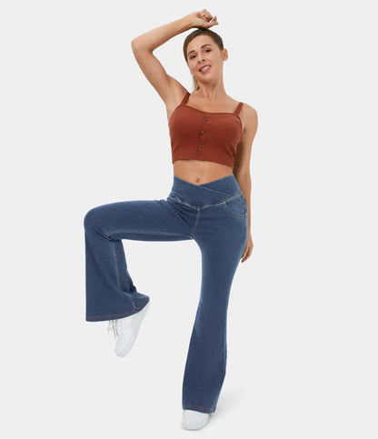 Tilde-Caron™ - Pantalon Jean Évasé Taille Haute