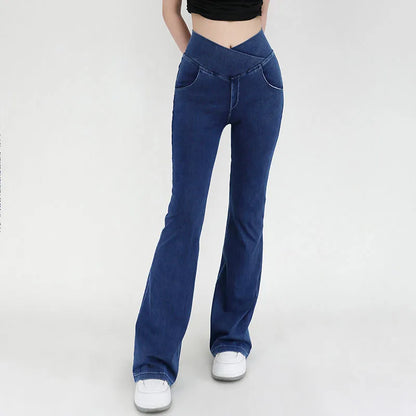 Tilde-Caron™ - Pantalon Jean Évasé Taille Haute