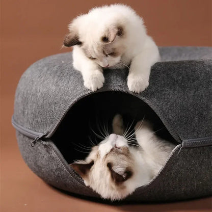 Tunnel Donut pour Chats/Chiens - Matériau en Feutre Premium