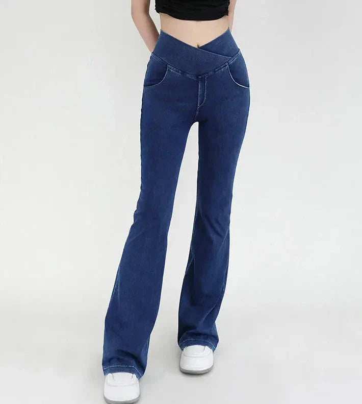 Tilde-Caron™ - Pantalon Jean Évasé Taille Haute