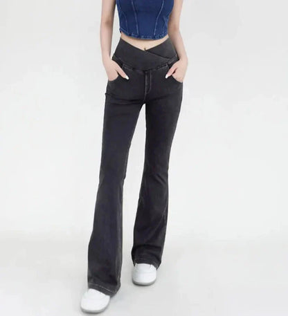 Tilde-Caron™ - Pantalon Jean Évasé Taille Haute