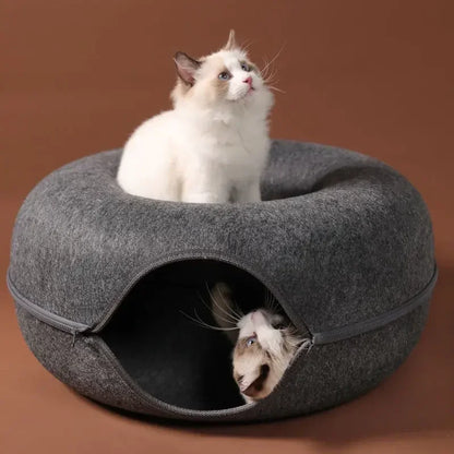 Tunnel Donut pour Chats/Chiens - Matériau en Feutre Premium