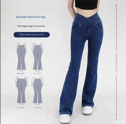 Tilde-Caron™ - Pantalon Jean Évasé Taille Haute