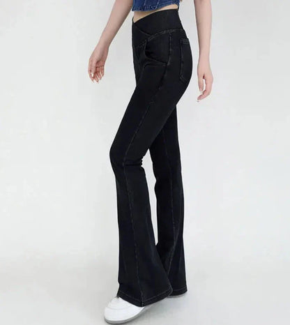 Tilde-Caron™ - Pantalon Jean Évasé Taille Haute