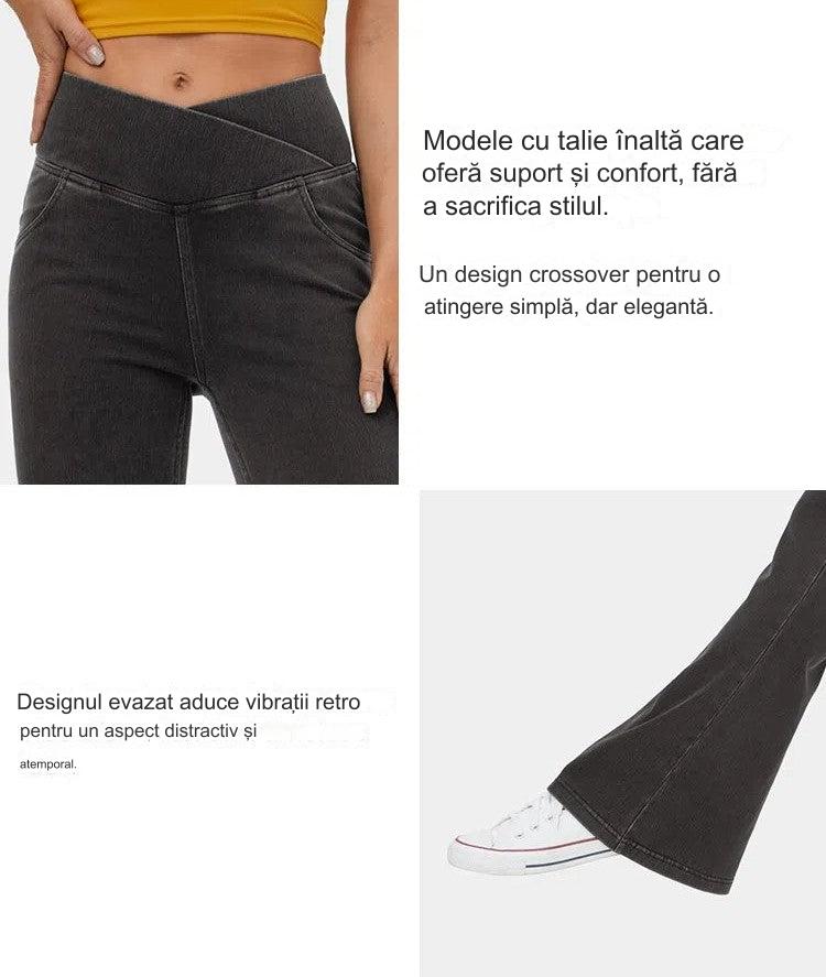 Tilde-Caron™ - Pantalon Jean Évasé Taille Haute