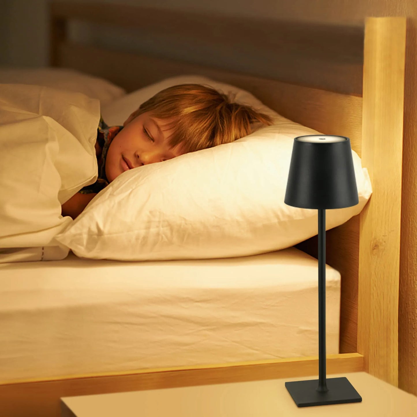 Lampe de table LED sans fil| Rechargeable par USB + 3 niveaux dimmables